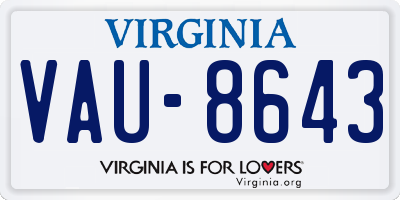 VA license plate VAU8643
