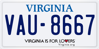 VA license plate VAU8667