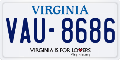 VA license plate VAU8686