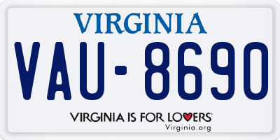 VA license plate VAU8690