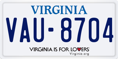 VA license plate VAU8704