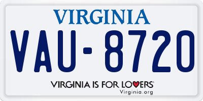 VA license plate VAU8720