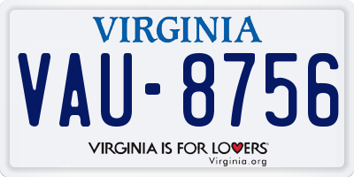 VA license plate VAU8756