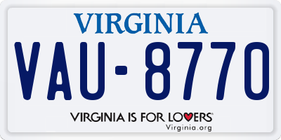 VA license plate VAU8770