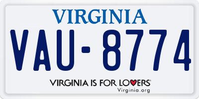 VA license plate VAU8774