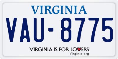 VA license plate VAU8775