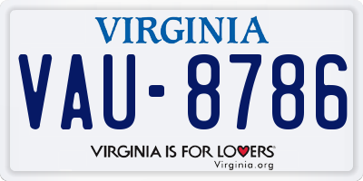 VA license plate VAU8786