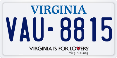 VA license plate VAU8815