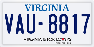 VA license plate VAU8817
