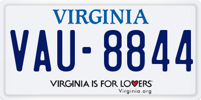 VA license plate VAU8844