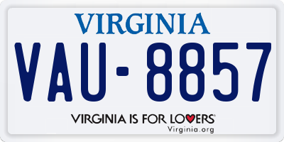 VA license plate VAU8857