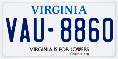 VA license plate VAU8860