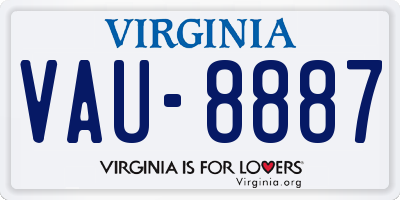 VA license plate VAU8887