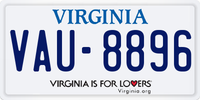 VA license plate VAU8896