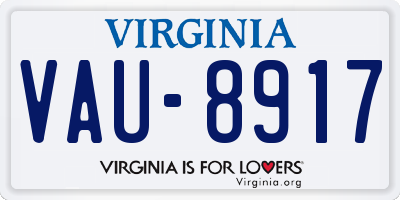 VA license plate VAU8917