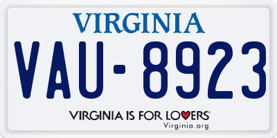 VA license plate VAU8923