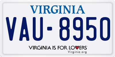 VA license plate VAU8950