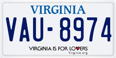 VA license plate VAU8974