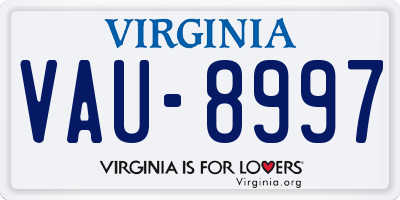 VA license plate VAU8997