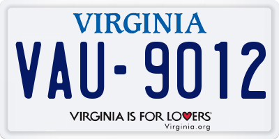 VA license plate VAU9012