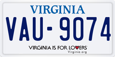VA license plate VAU9074