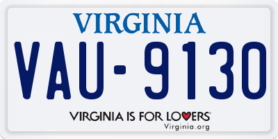 VA license plate VAU9130