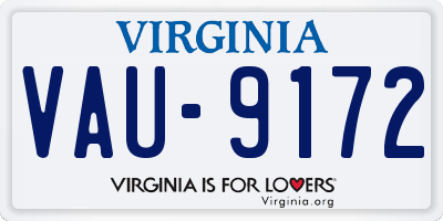VA license plate VAU9172