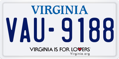 VA license plate VAU9188