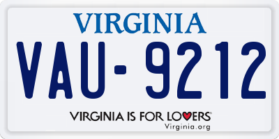 VA license plate VAU9212