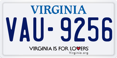 VA license plate VAU9256