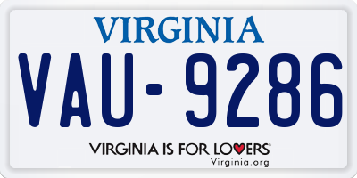VA license plate VAU9286