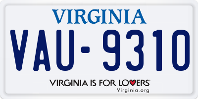 VA license plate VAU9310