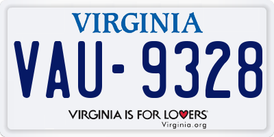 VA license plate VAU9328