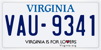 VA license plate VAU9341