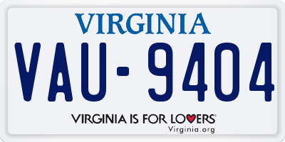 VA license plate VAU9404
