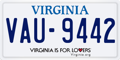 VA license plate VAU9442