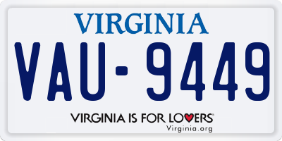 VA license plate VAU9449