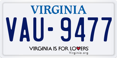 VA license plate VAU9477