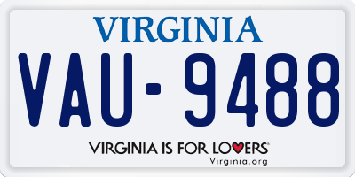 VA license plate VAU9488