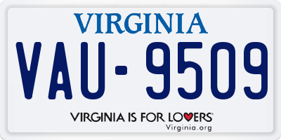VA license plate VAU9509