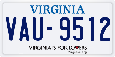 VA license plate VAU9512