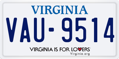 VA license plate VAU9514
