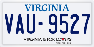 VA license plate VAU9527