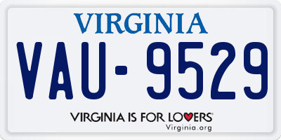 VA license plate VAU9529