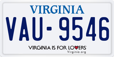 VA license plate VAU9546