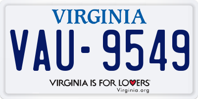 VA license plate VAU9549