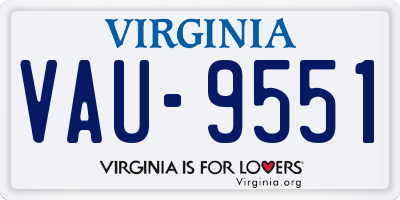 VA license plate VAU9551