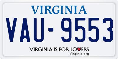 VA license plate VAU9553