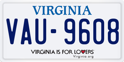 VA license plate VAU9608