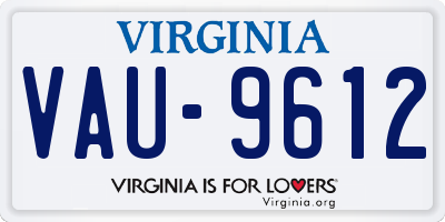VA license plate VAU9612